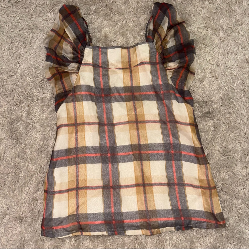 Paul & Joe Silk Tartan Print Top